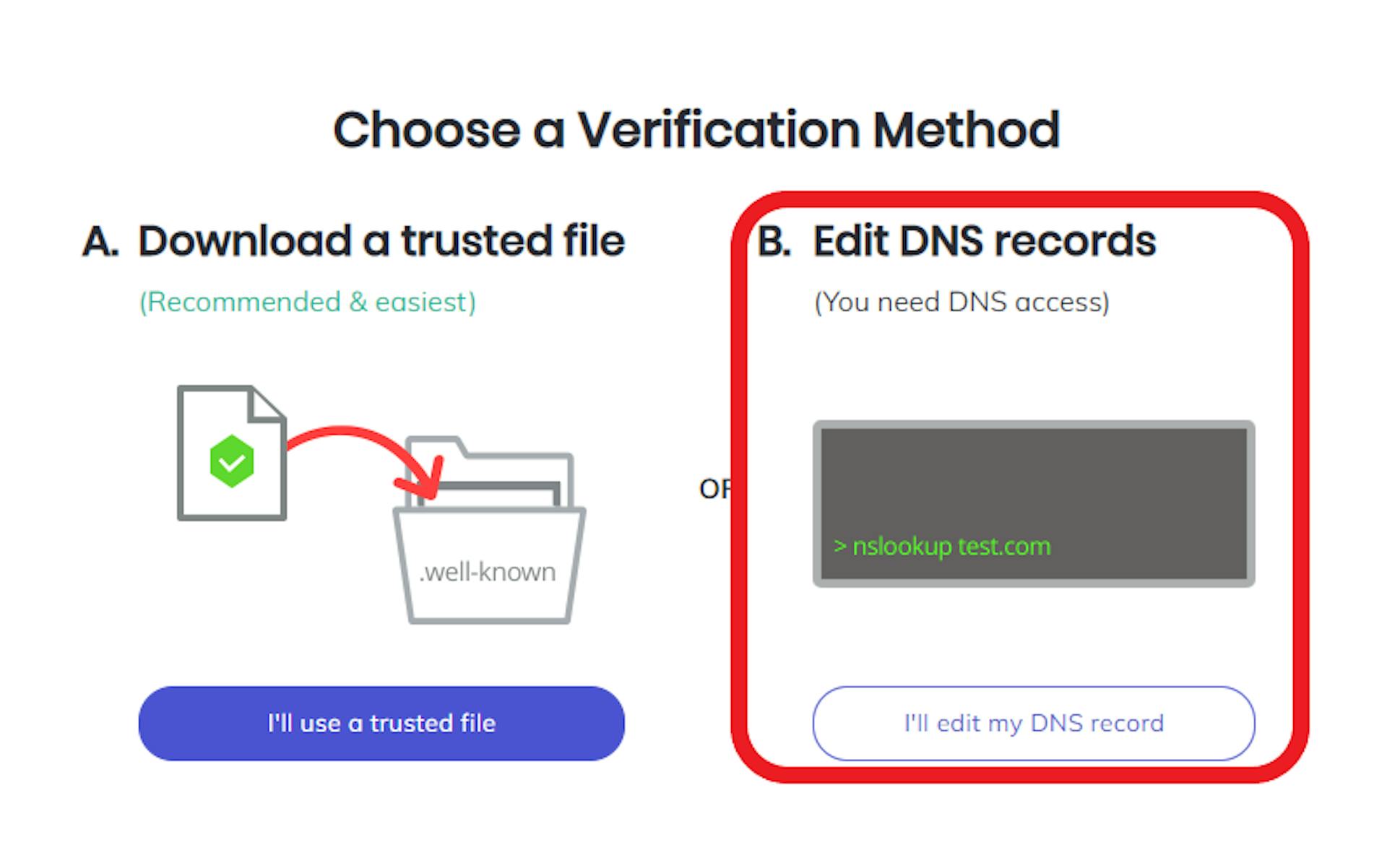 DNS record option