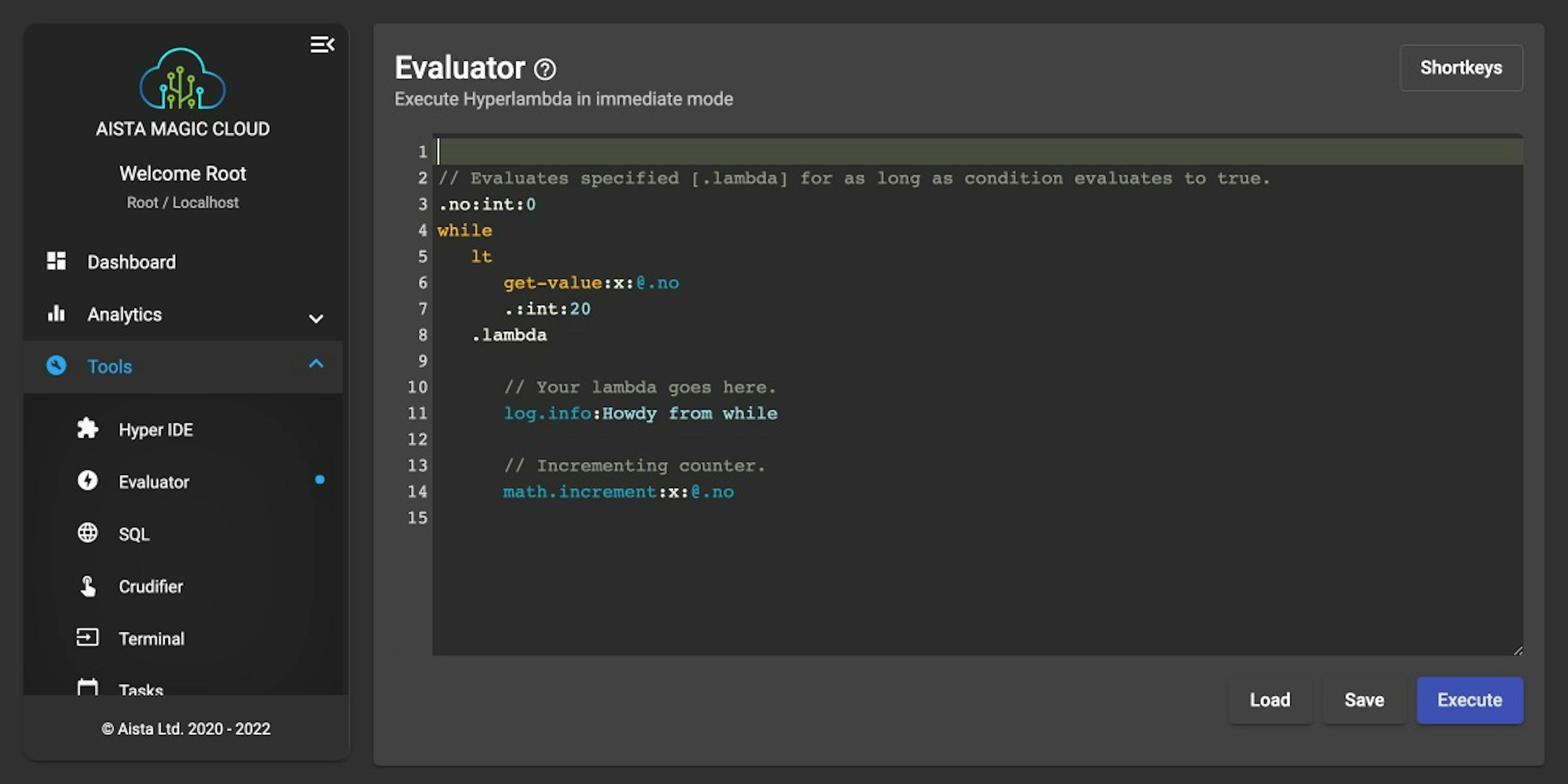 The Hyperlambda evaluator