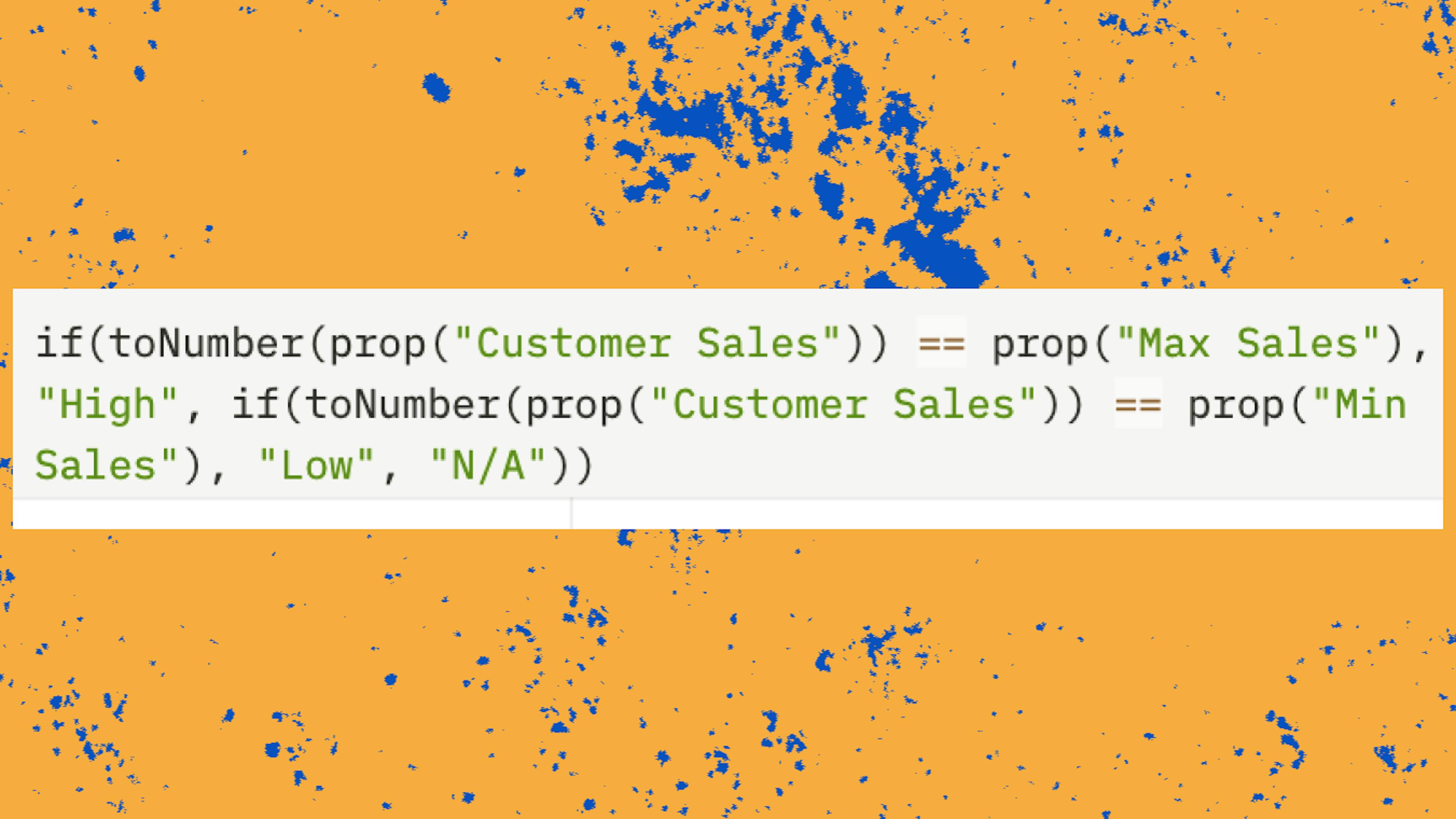 Notion's formula editor is just one box and the formula is wrapped on one line, making it less easy to use and read compared to Coda's formula editor.