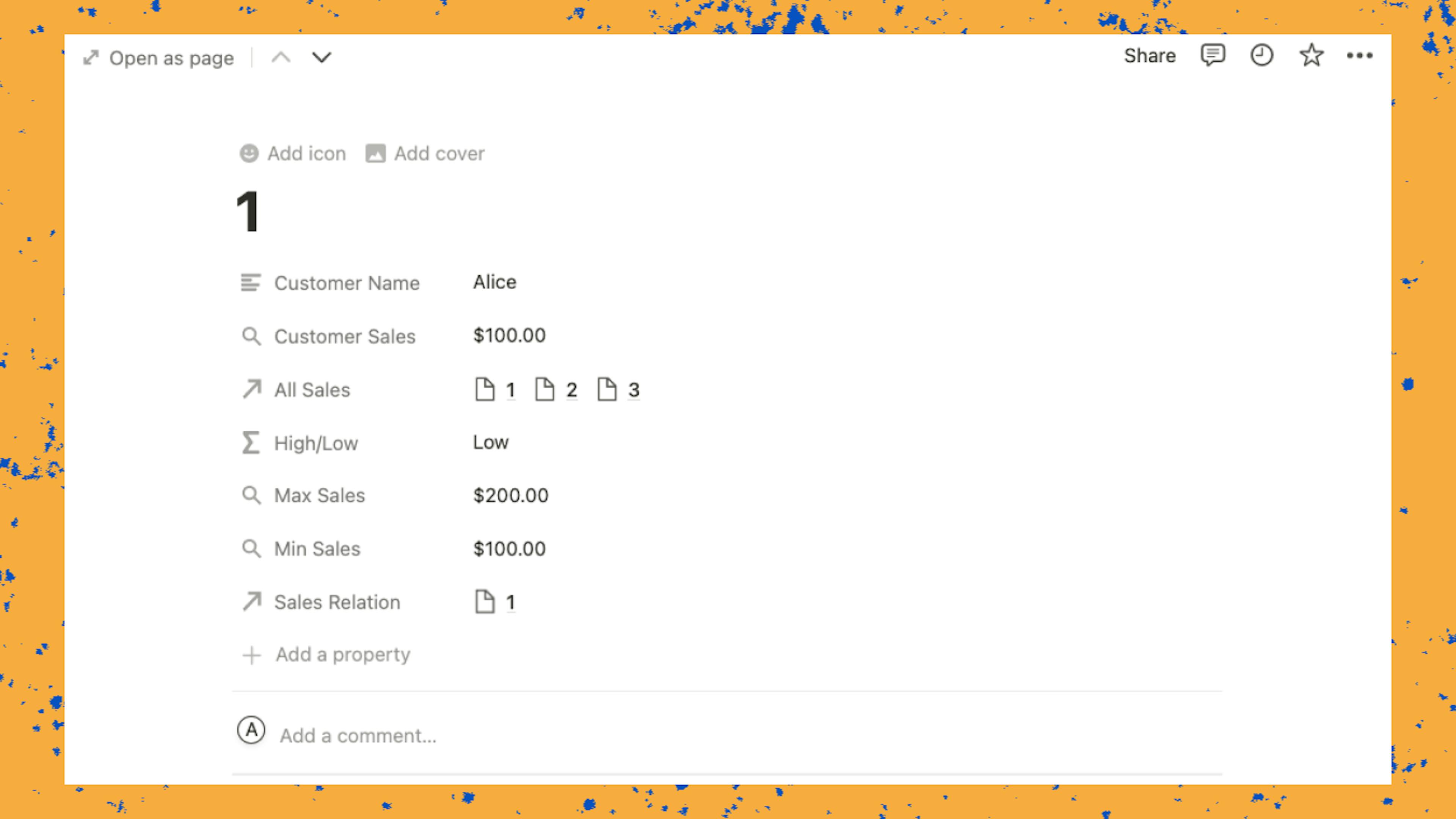 Notion's row detail for a row in a table is pretty limited compared to Coda. You can only organize column names up and down.