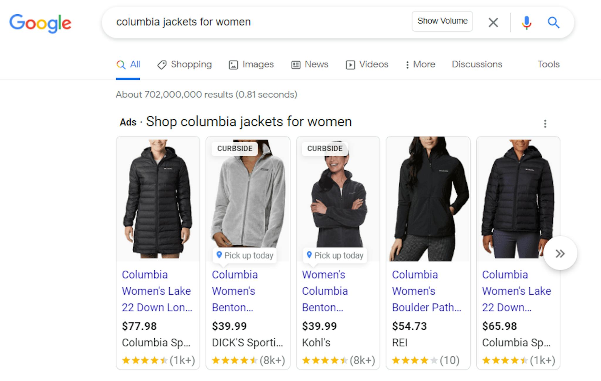 Refined search intent women's clothes.