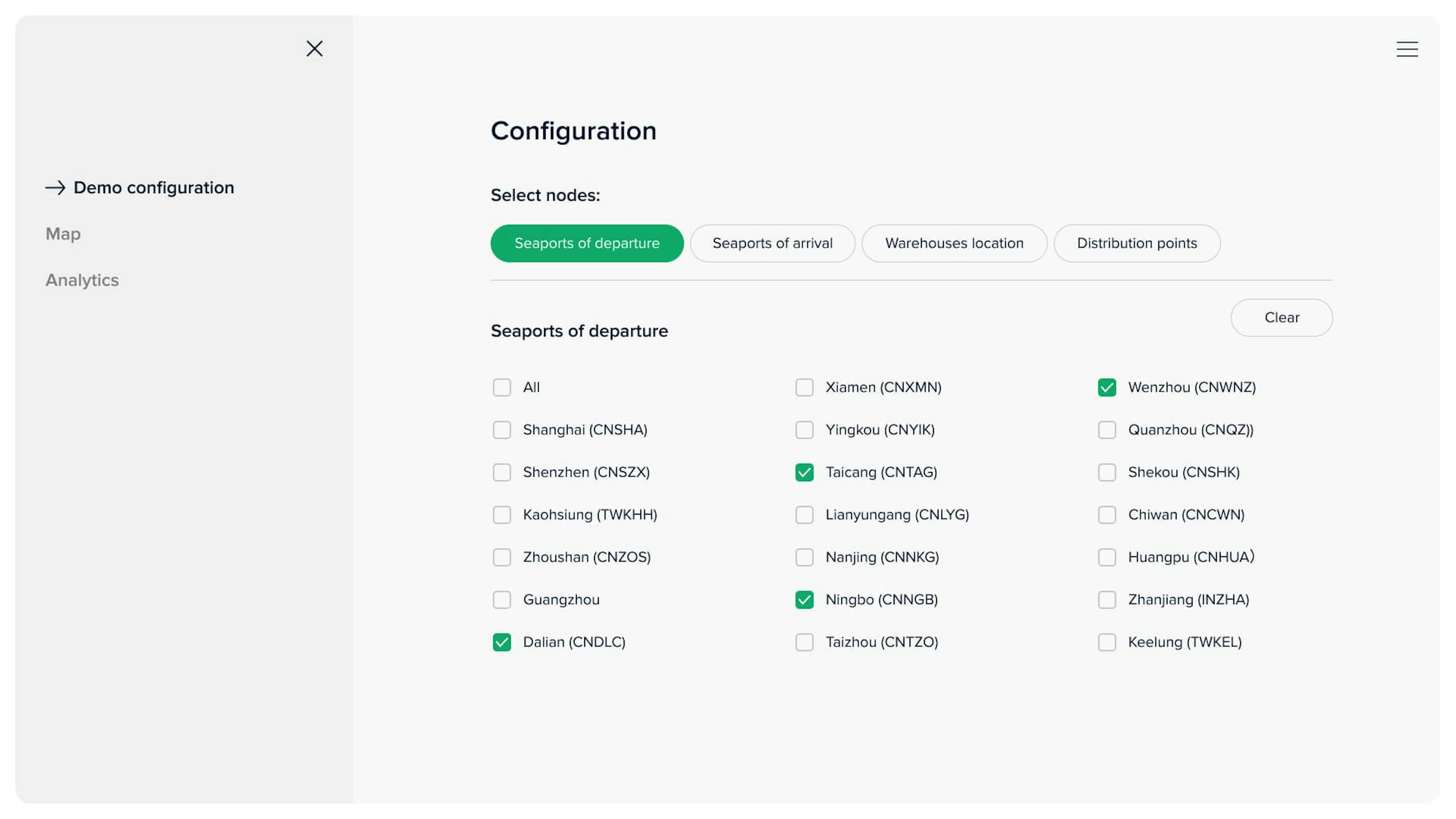 Selection of nodes to take part in optimization process