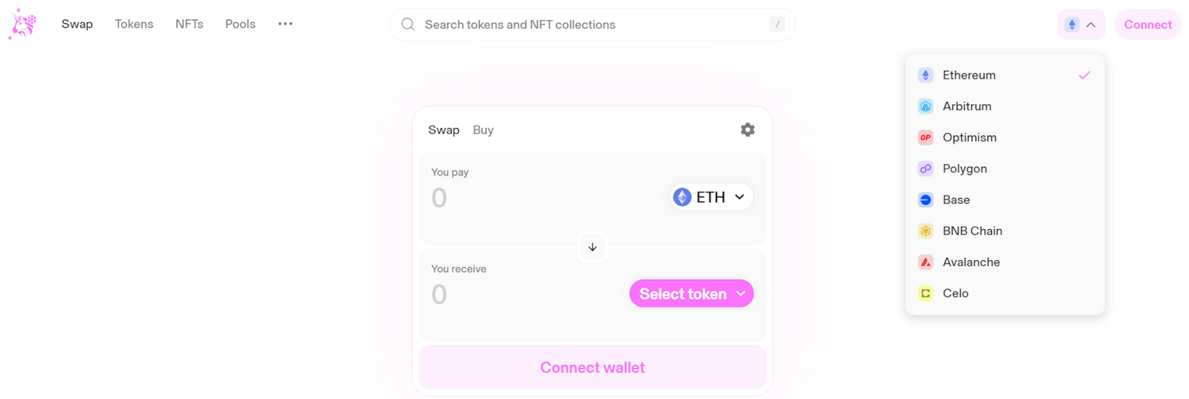 Figure: The trading interface of  Uniswap DEX