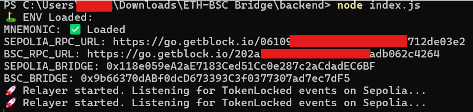 Figure 4. Backend relayer test. 