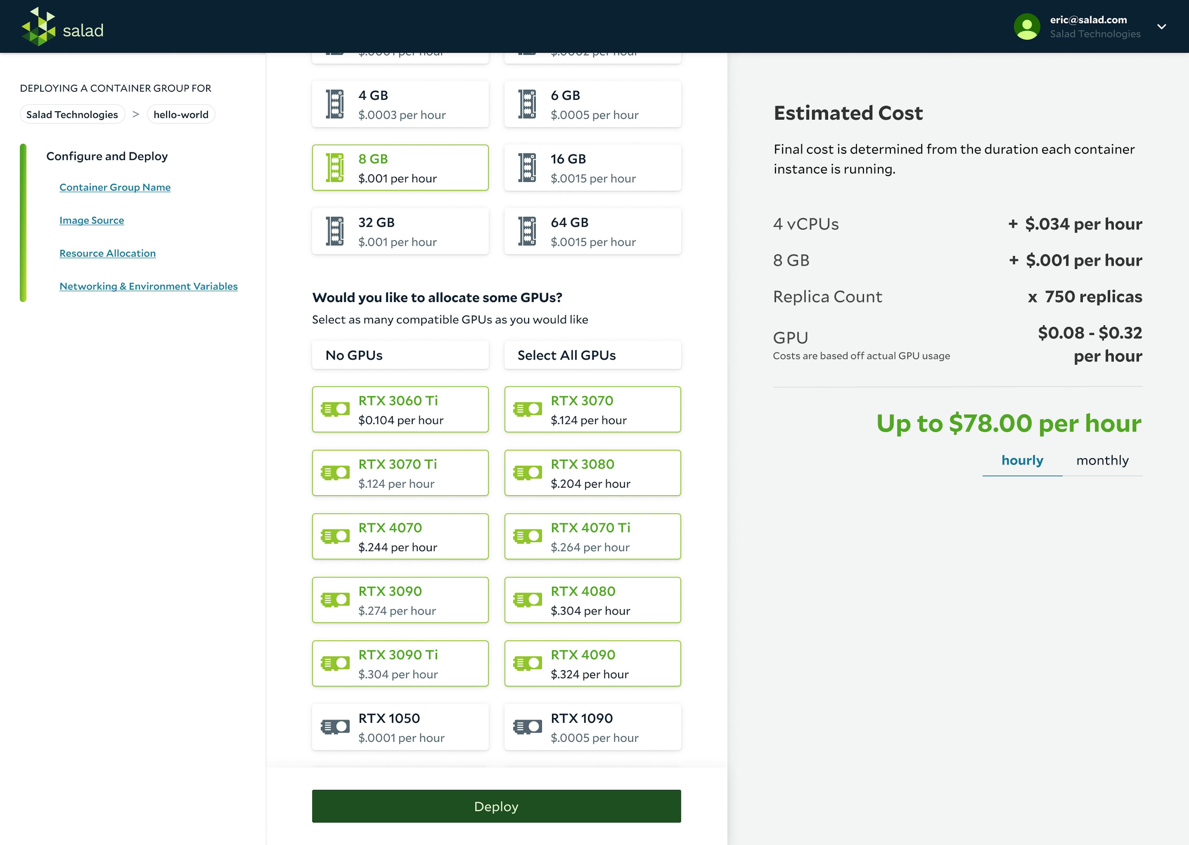 Deployment on SaladCloud