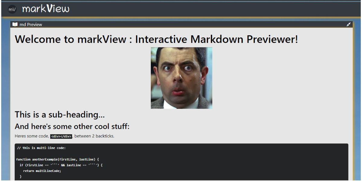 featured image - My First React App, markView: An Interactive Markdown Previewer