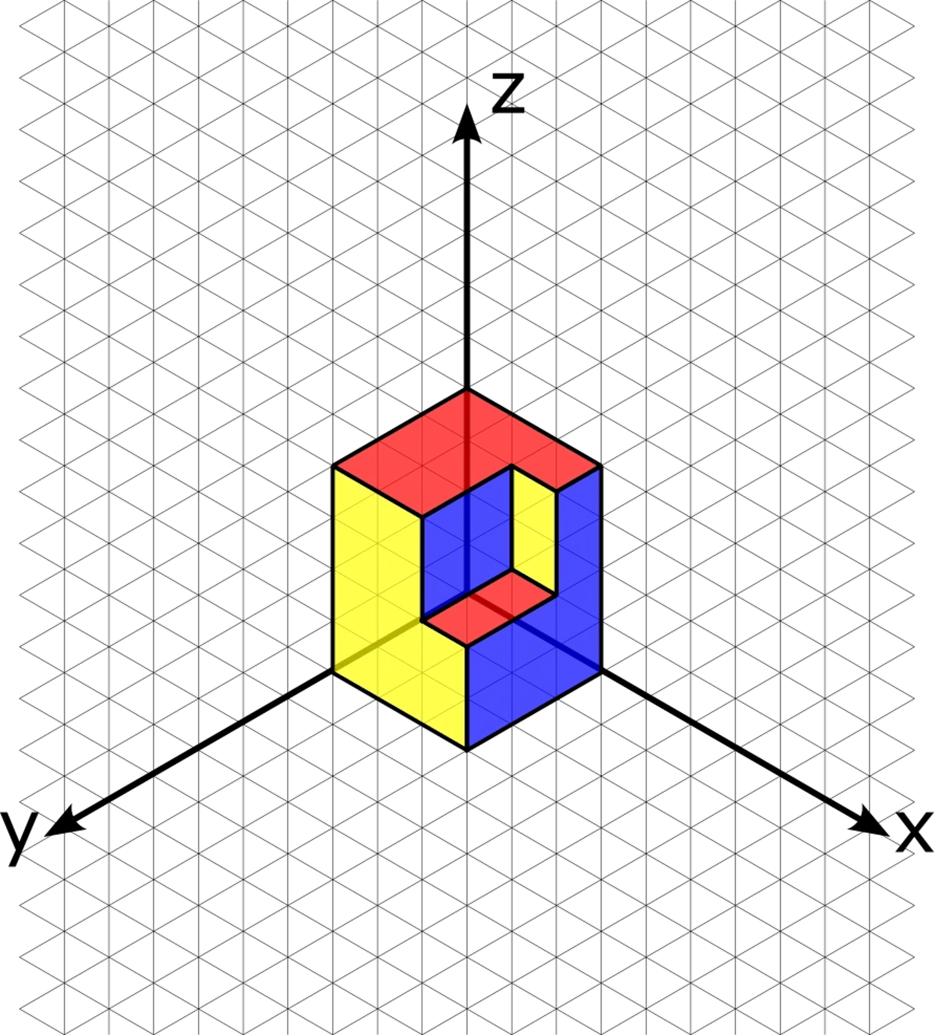 Isometric view of the example object