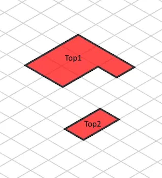 Final isometric view of top projection