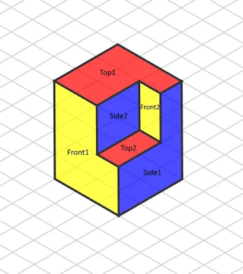 Final isometric view of the object