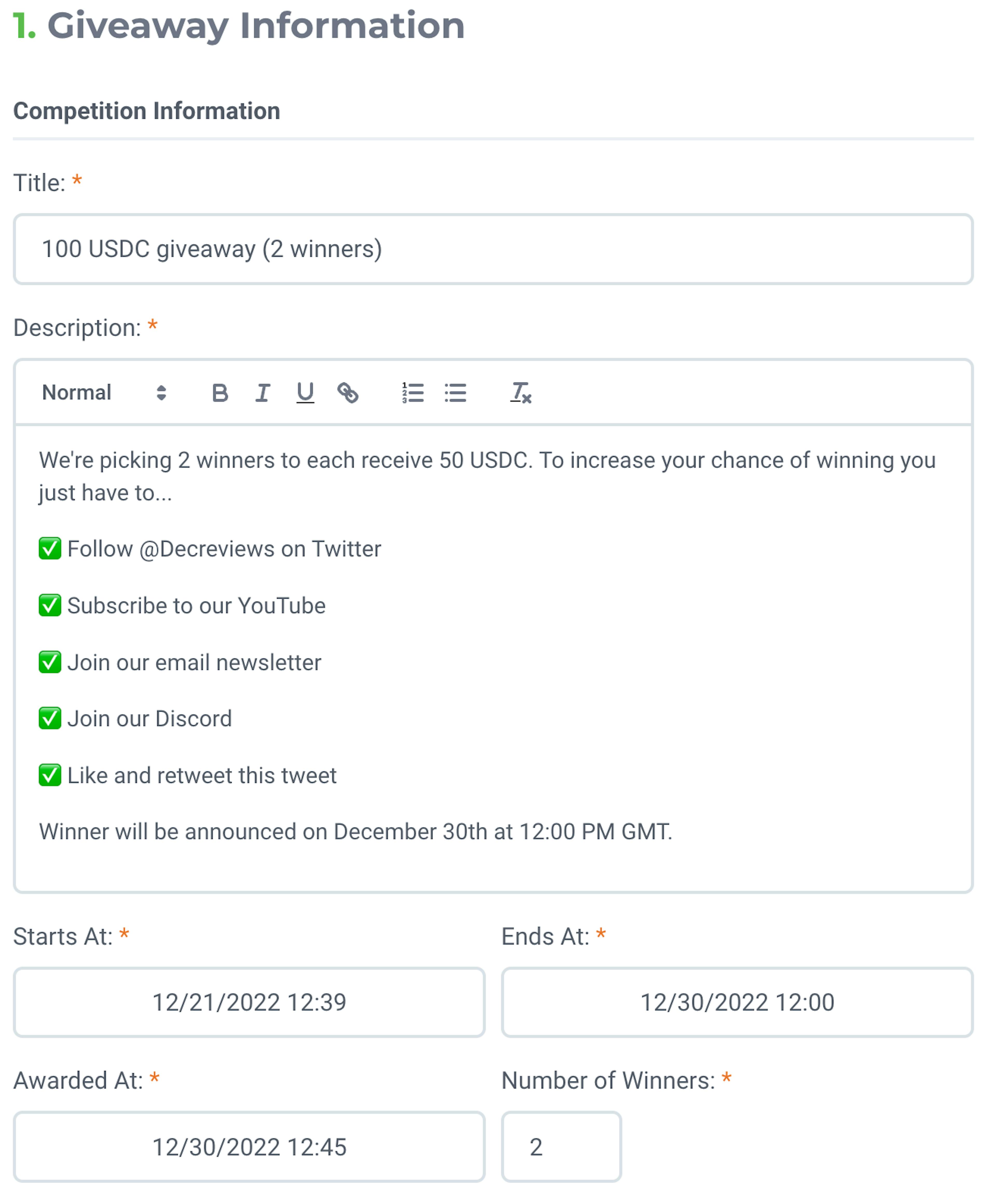 How to run a crypto giveaway with KingSumo