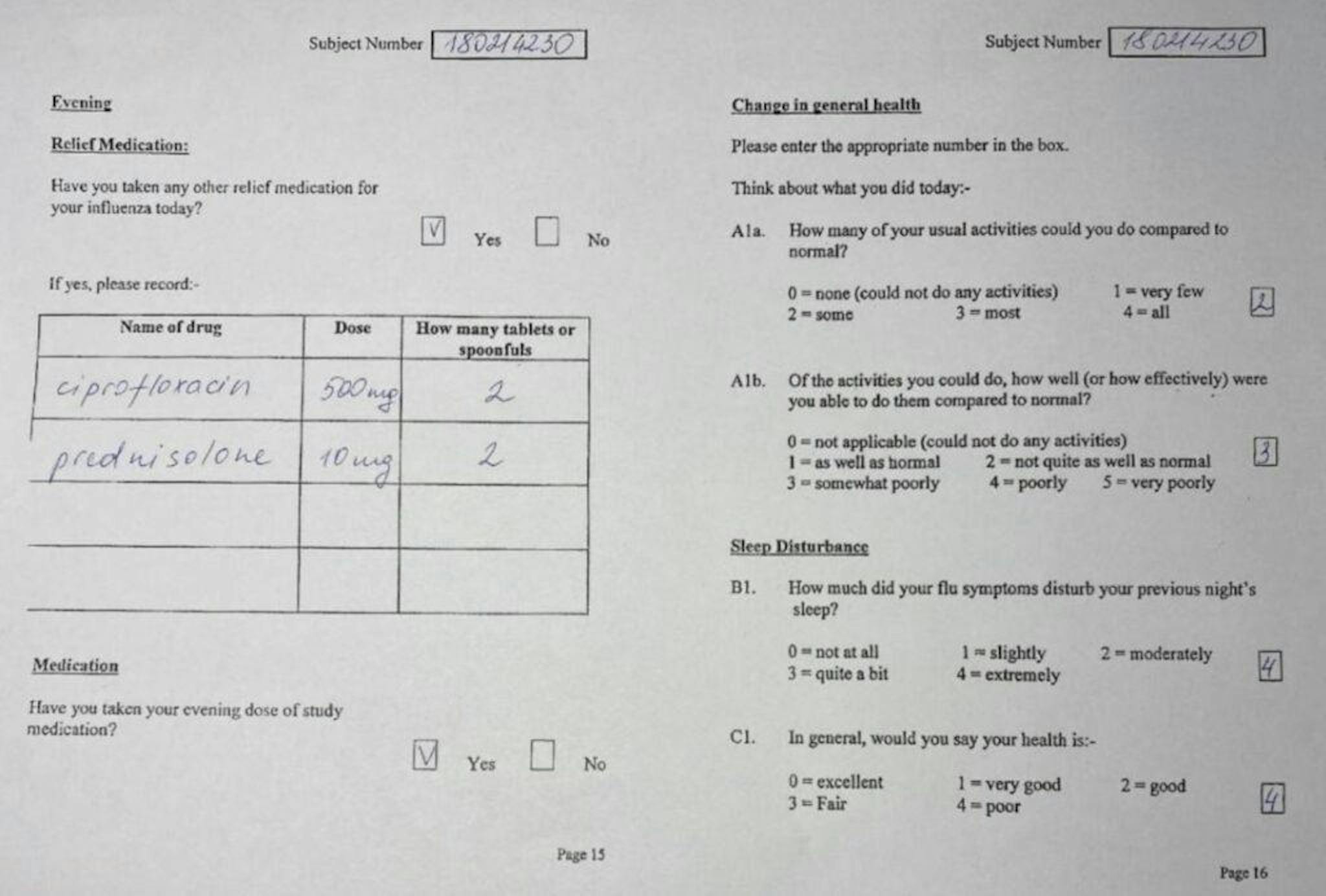 Pre-designed case report form. Example 3