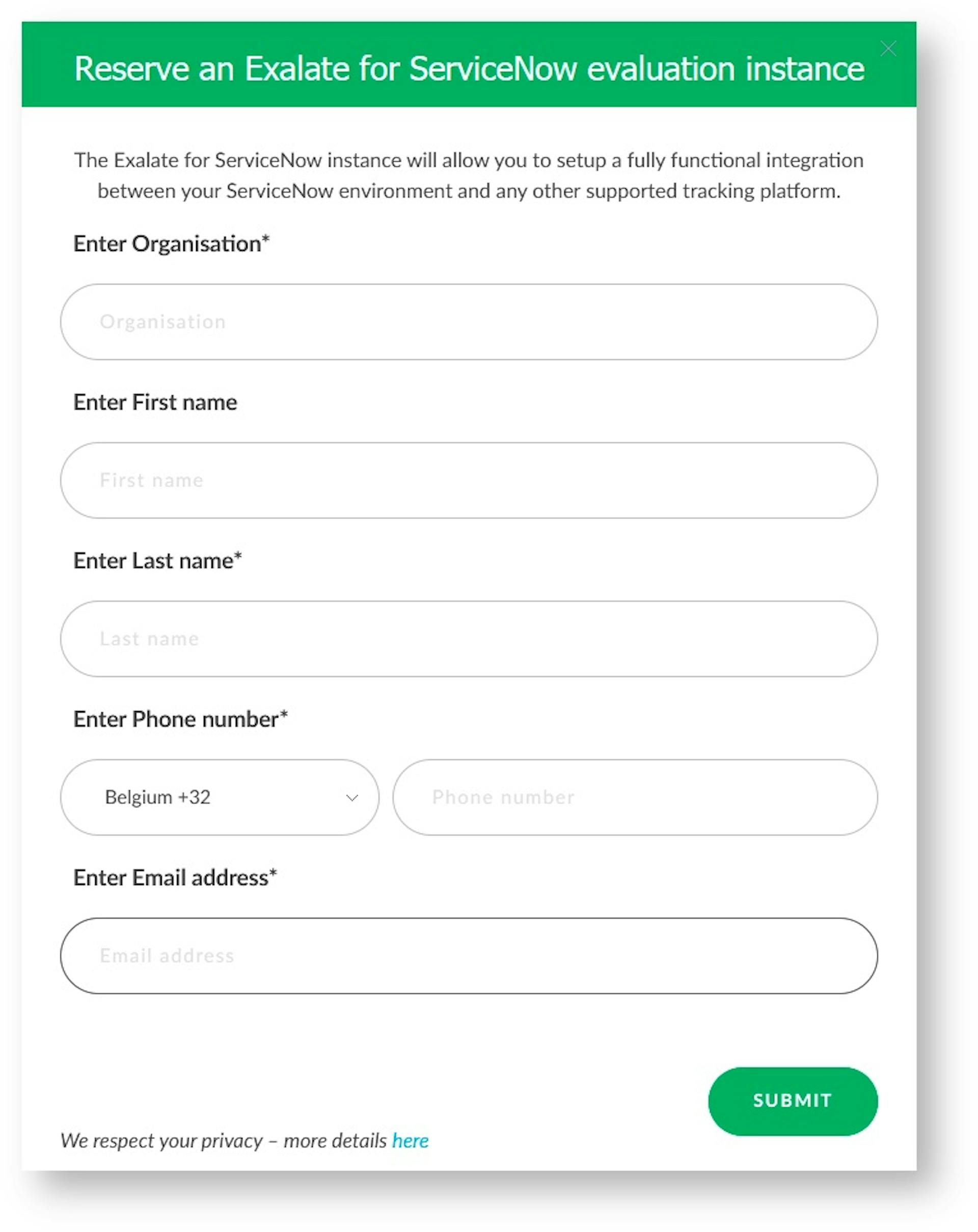 Exalate integration for ServiceNow