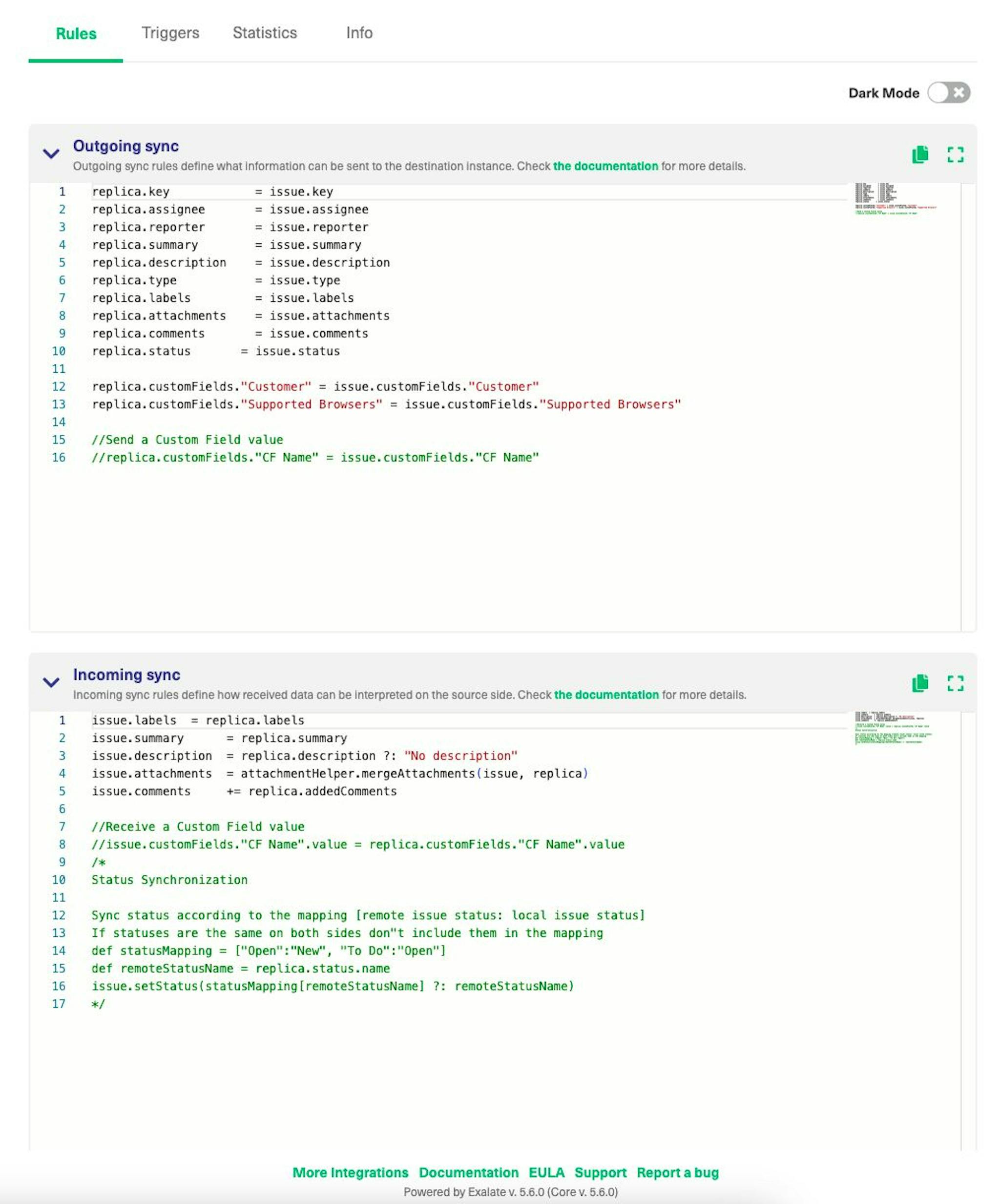 Règles de synchronisation Jira vers Jira