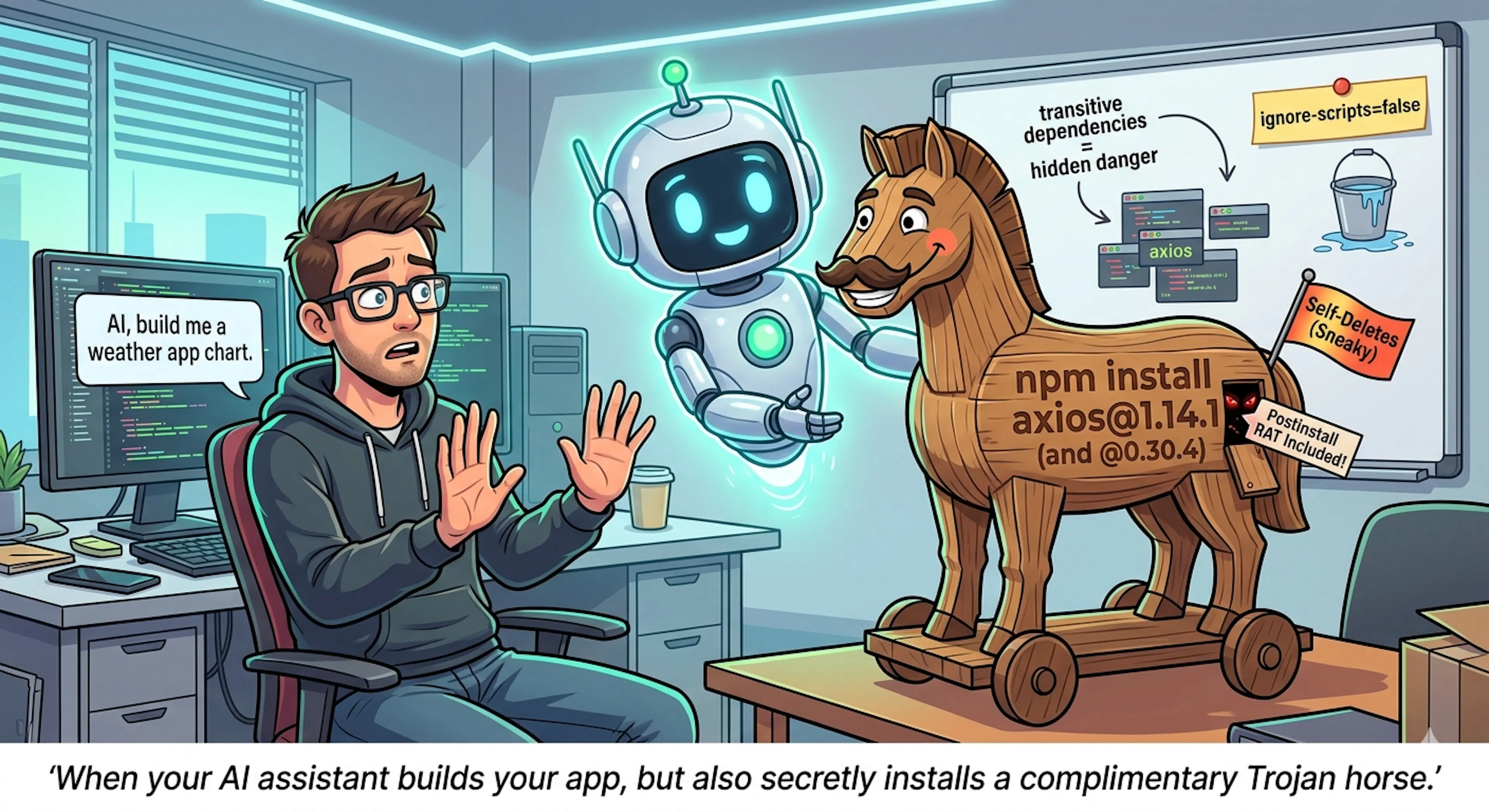 featured image - Your AI Assistant Just Installed a Trojan: The Axios npm Compromise