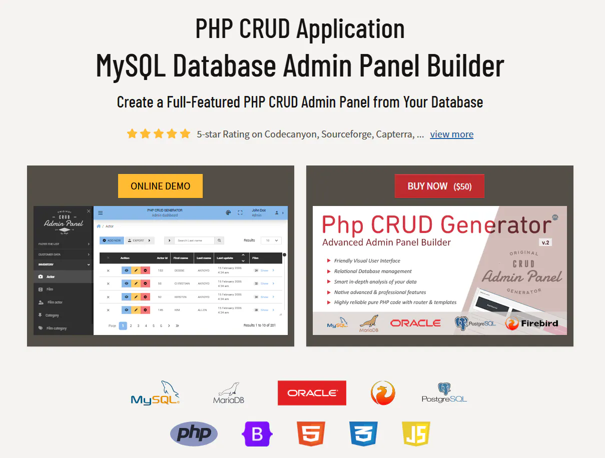 PHP CRUD Generator – Instantly Build Admin Panels from Your Database ...