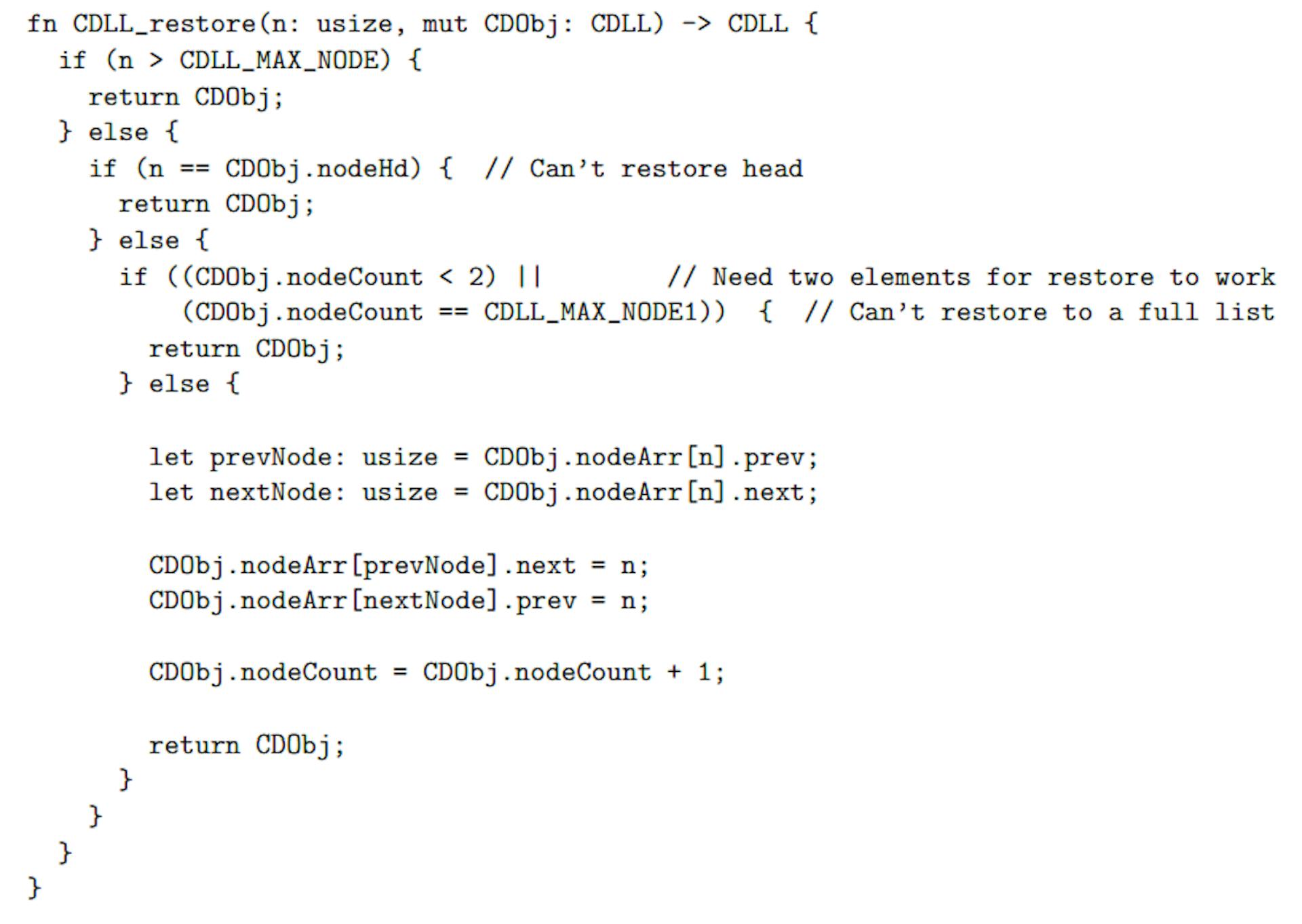 Figure 5: cdll_restore() function in RAR.