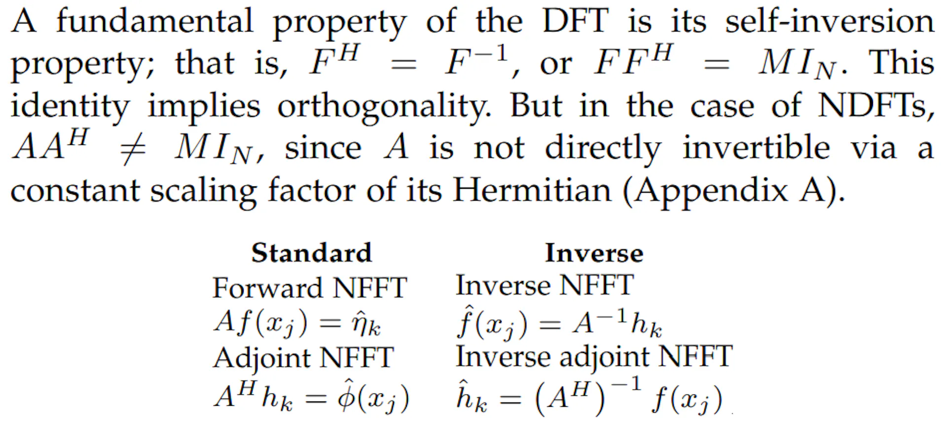 Si Standard Inverse TABLE 1Type I NFFTs: Standard, Inverse, Adjoint, and Inverse Adjoint ...