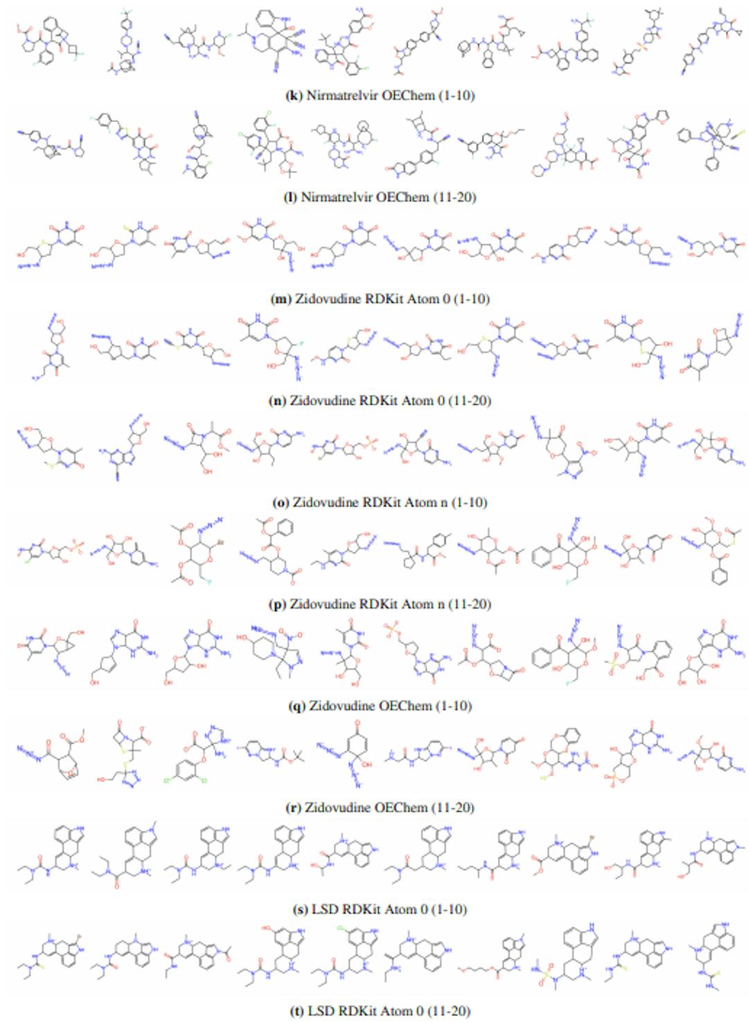 Figure S8: Structures of top 20 results for each query.