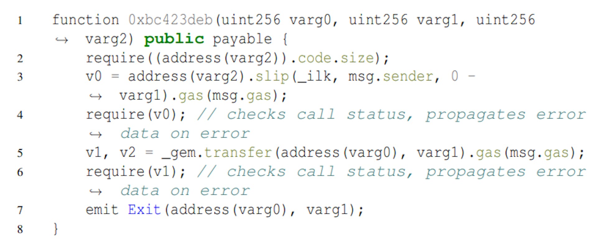 Listing 4: A case that is detected by our real-time detector.