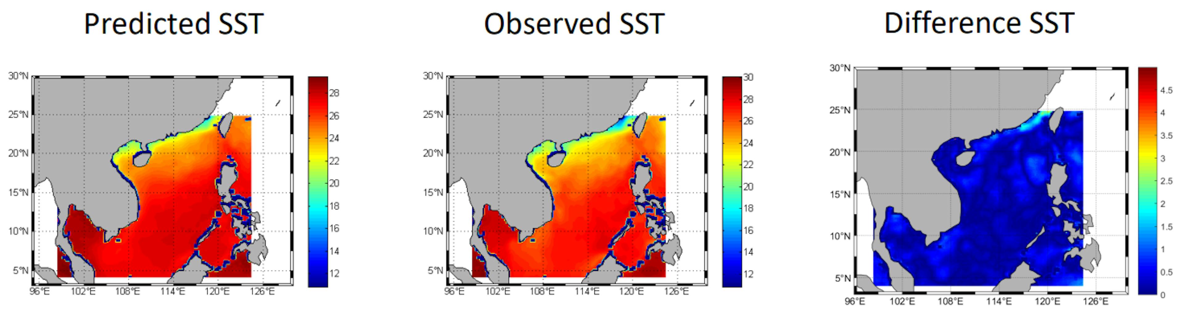 Fig. 10. Visualized results for the next one-day SST prediction.