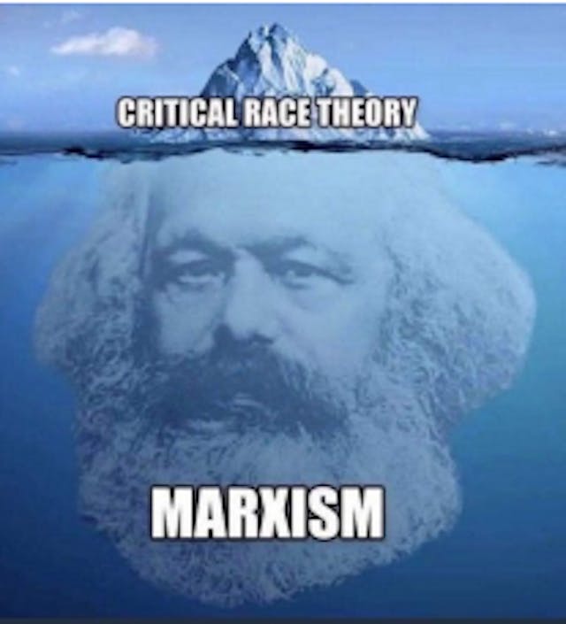 Figure 4. Anti-CRT meme connecting CRT to Marxism