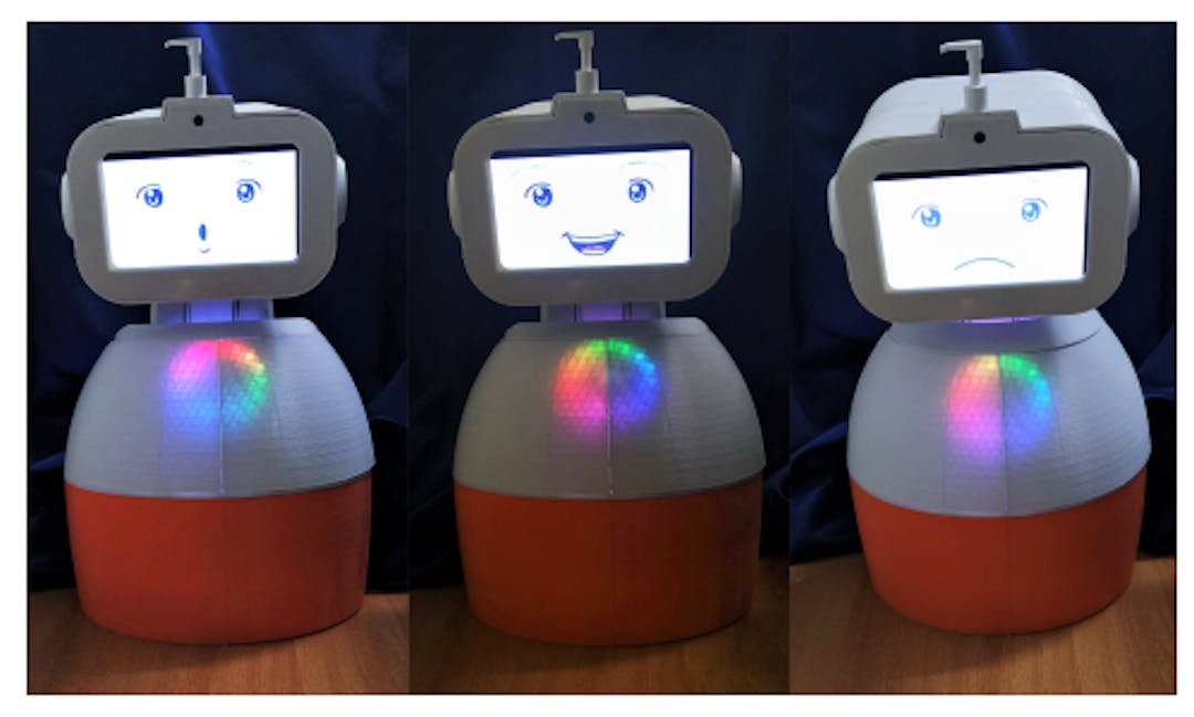 Fig. 4: Various emotions displayed by the social robot HakshE during the game.