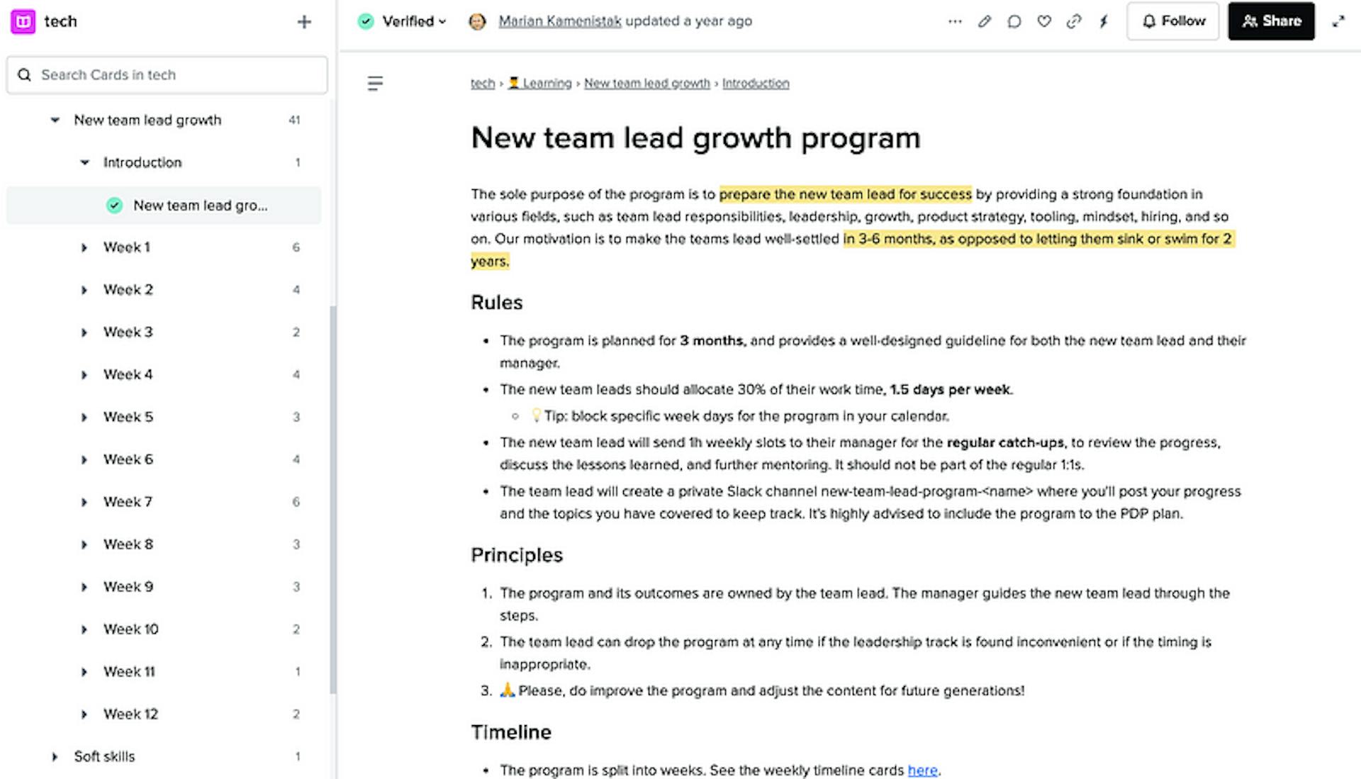 New team lead growth program