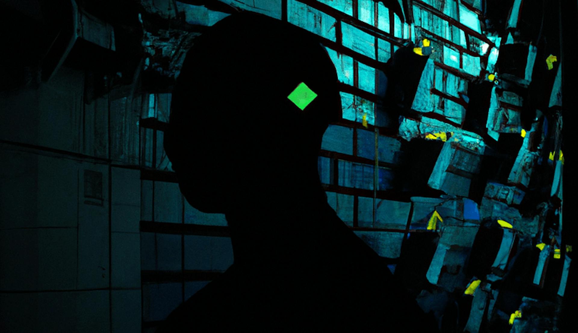 Dall-e: “A cyberpunk dark digital art of a wall in my head, lowering my confidence.”