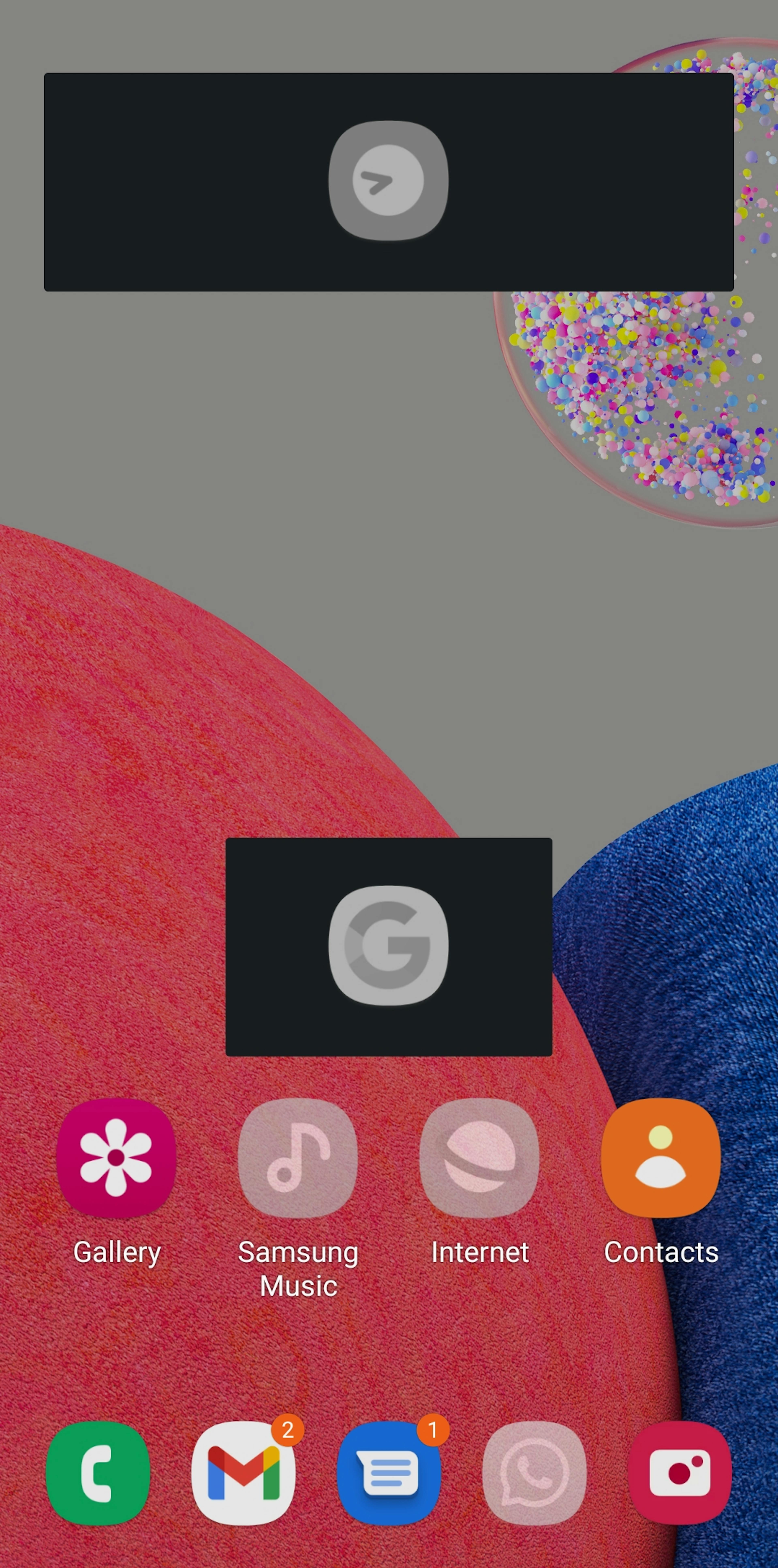 Systems apps appear in color while non-system apps appear as grey