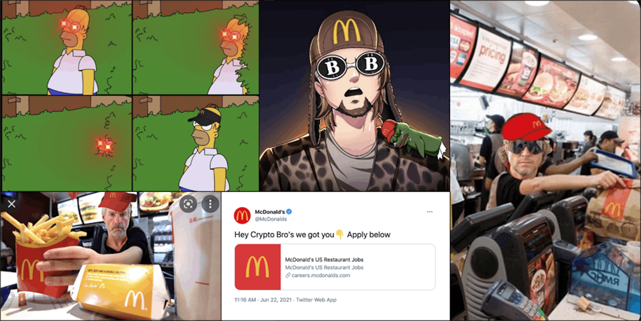 Working at McDonald's is a cyclical meme that comes back every time markets crash