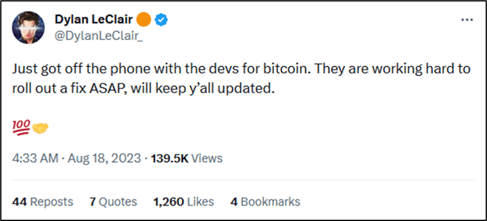 There is no one to complain to when Bitcoin price drops. Apt for “can devs do something” jokes