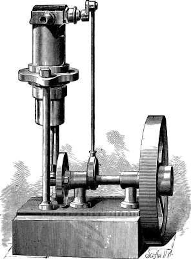 Fig. 1.—SIMPLE SINGLE-ACTING STEAM ENGINE.