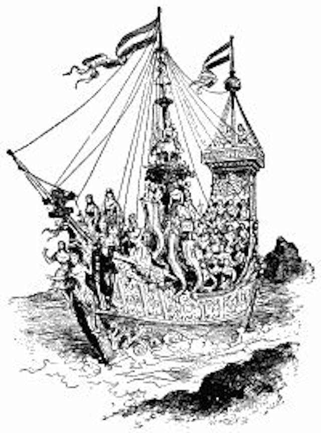 Fig. 4.—THE SHIP WITH ITS OCCUPANTS.