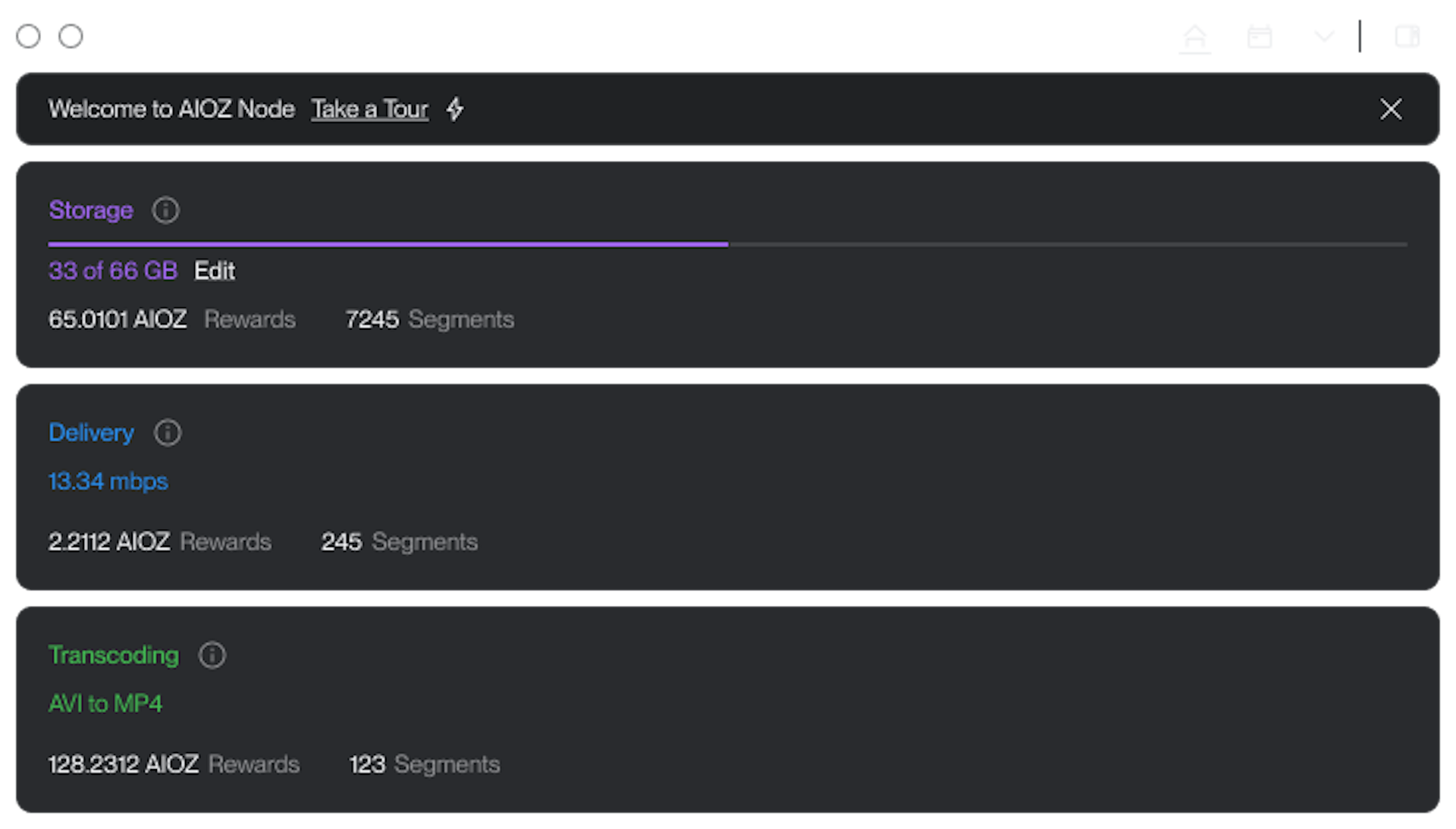 AIOZ Nodes reward users with AIOZ tokens for contributing spare computing power.