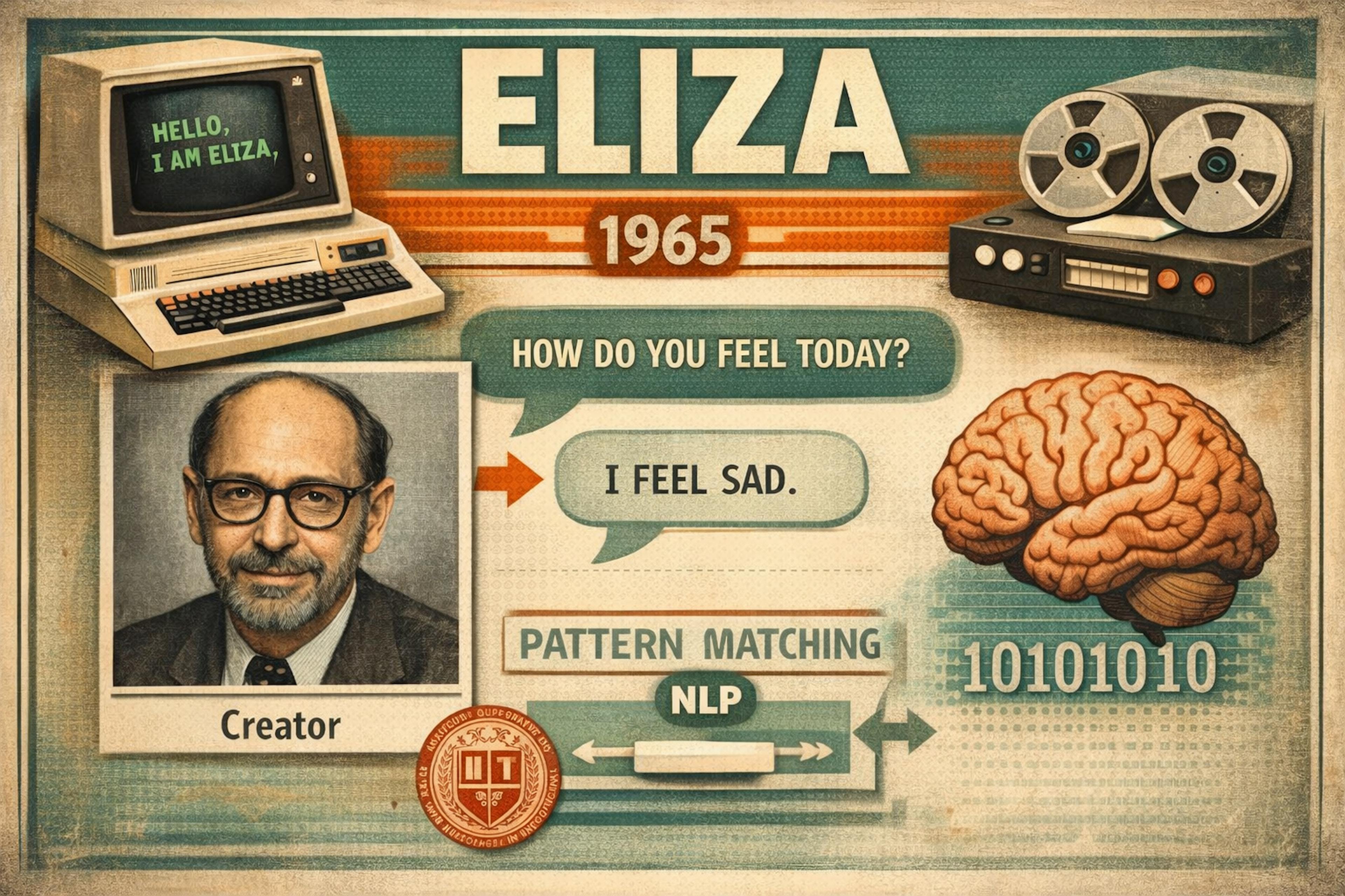 featured image - How ELIZA (the first AI chatbot) Pioneered Natural Language Processing 