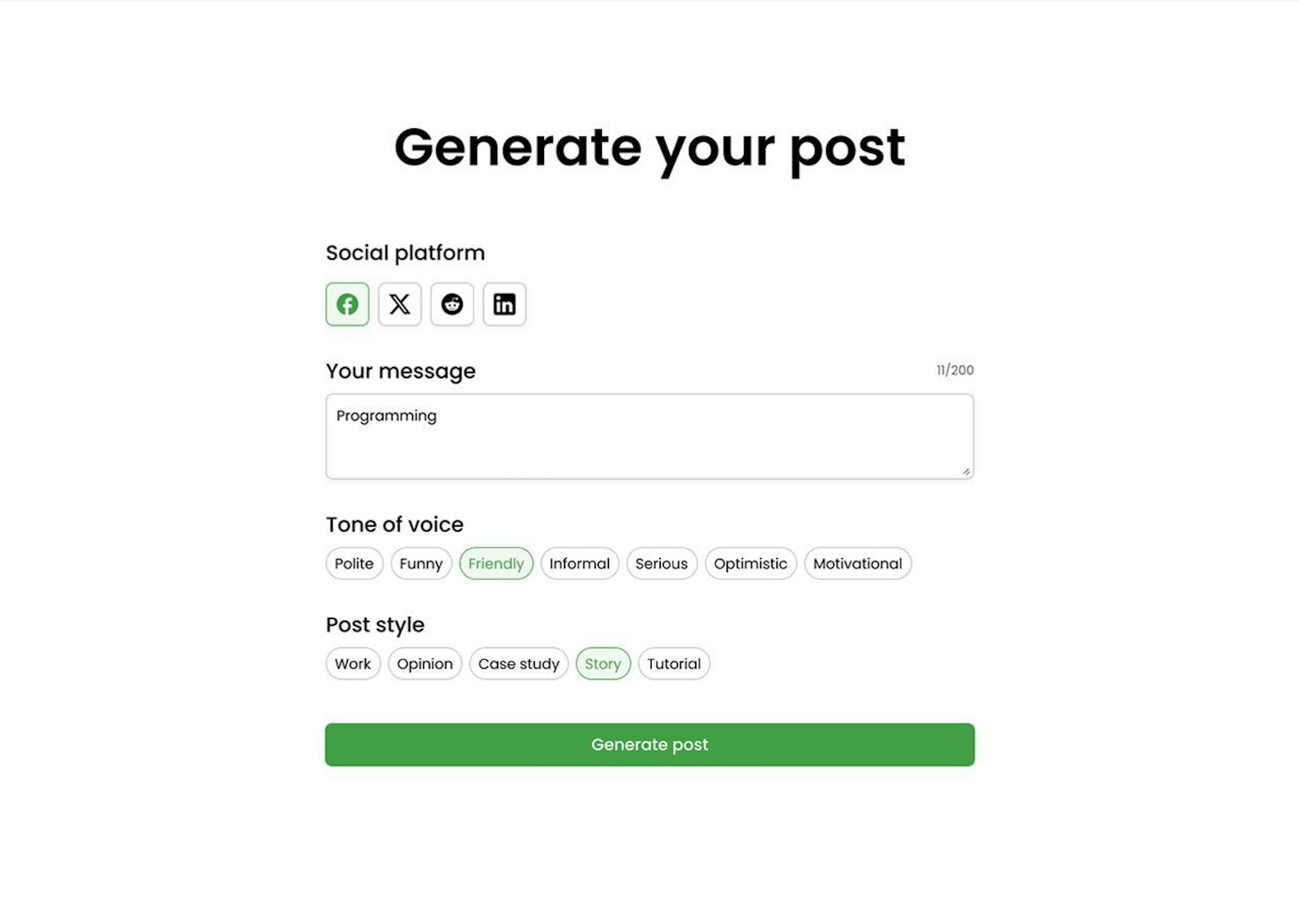 AI Post generator