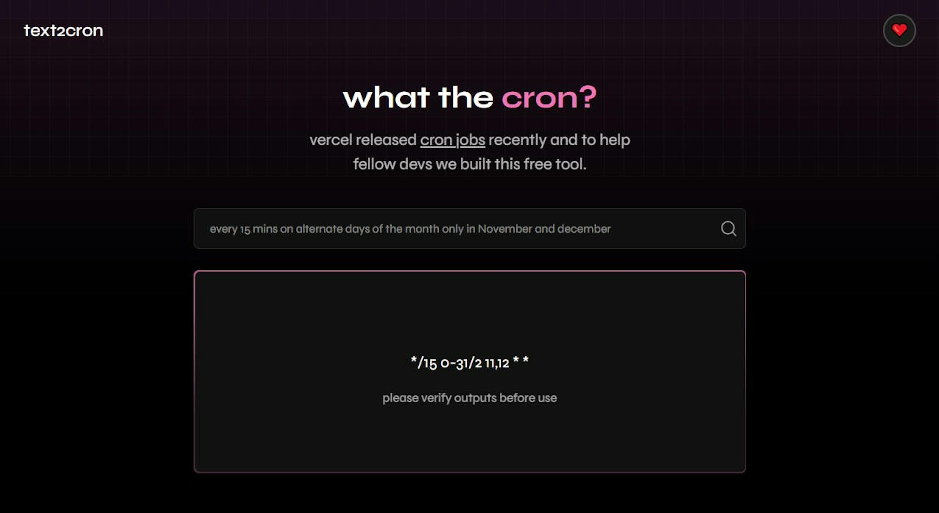 Text to Cron