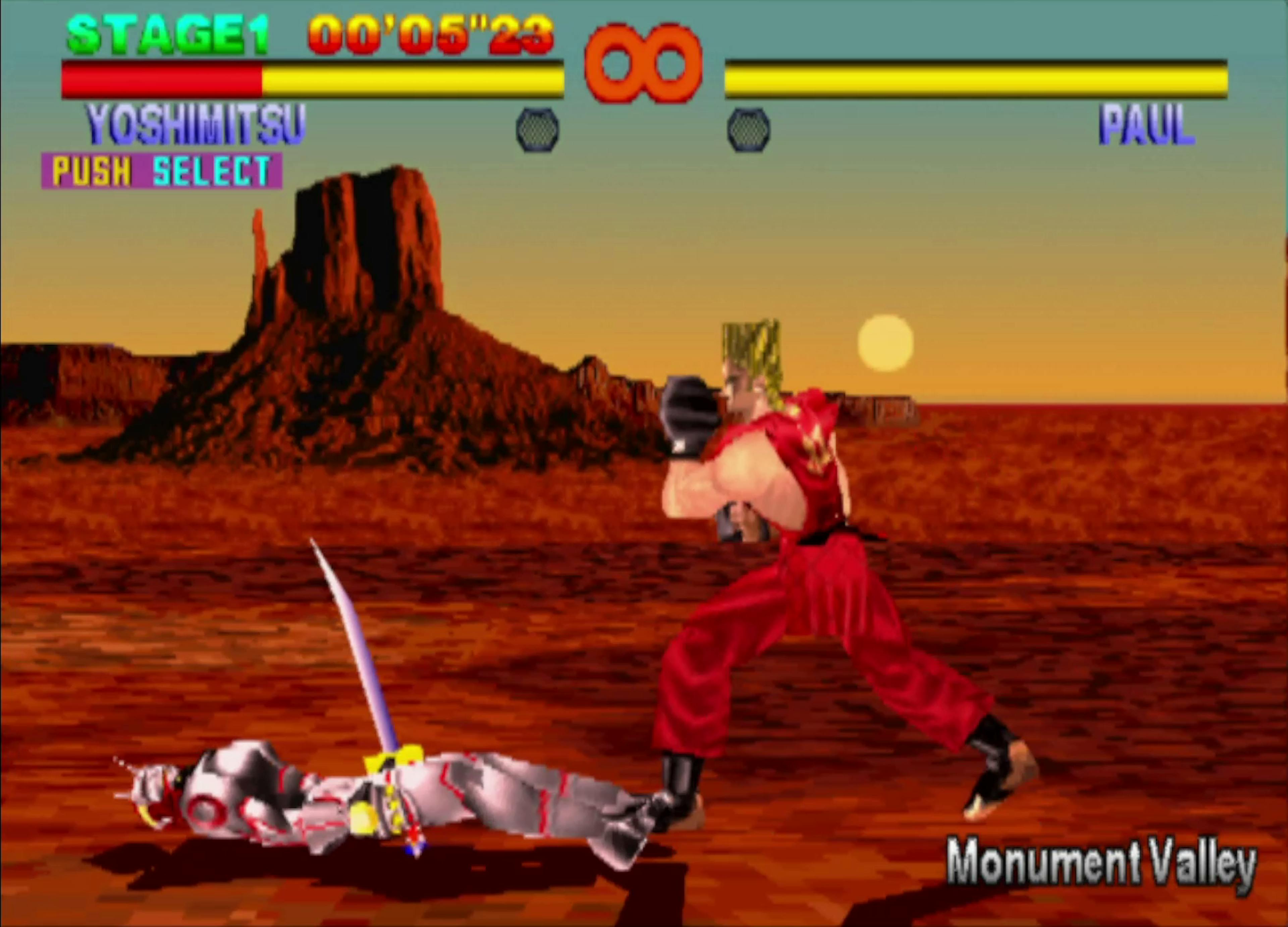 5 seconds in and Yoshimitsu's already getting beaten... we're off to a rip-roaring start, aren't we (?)