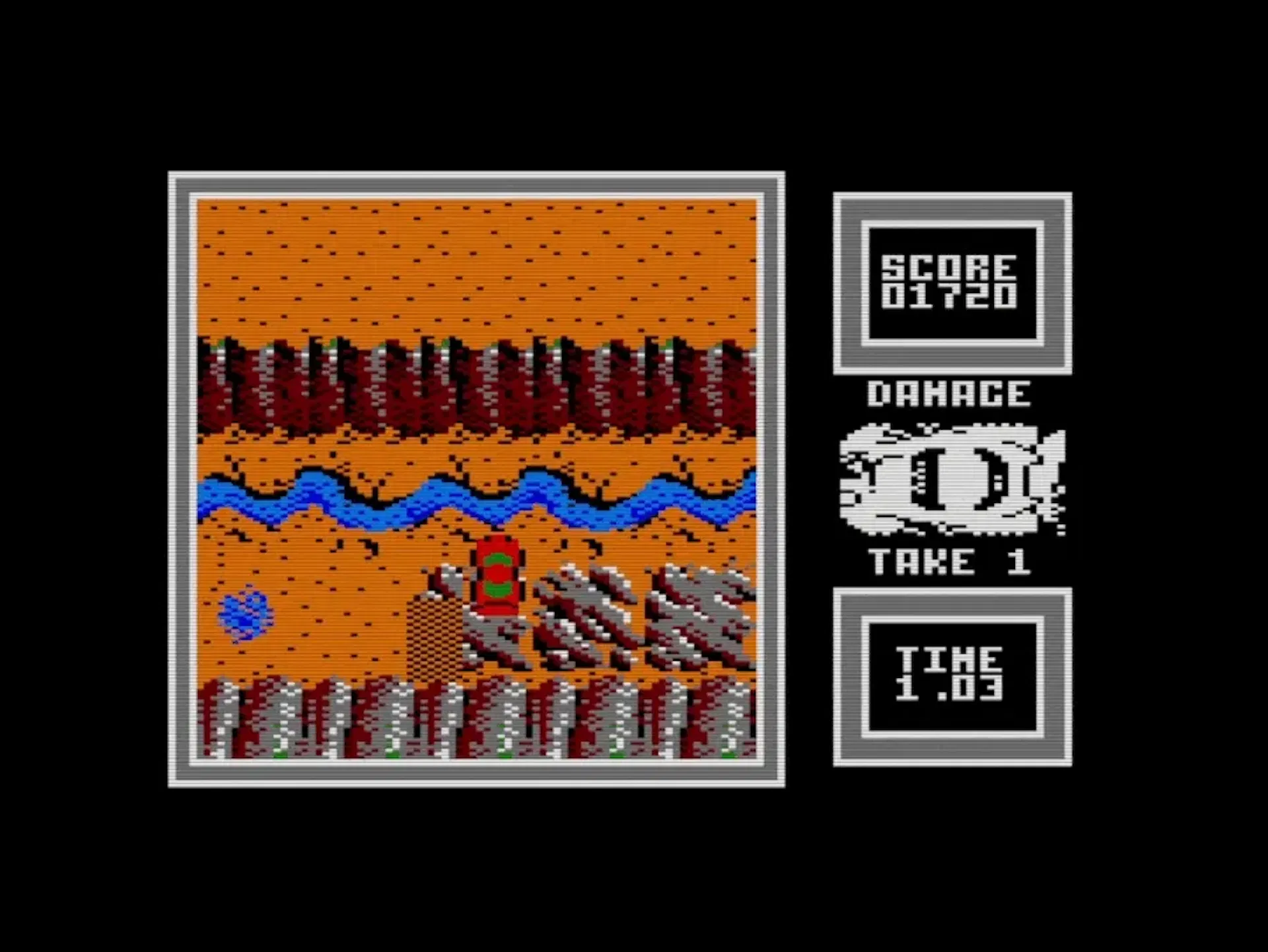 Amstrad CPC version - more colourful but a smaller gameplay window (common for CPC games, to speed up gameplay).