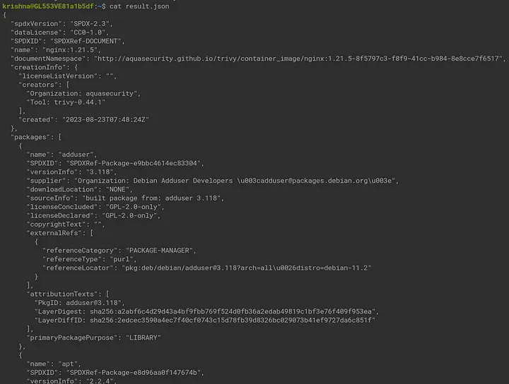 Sbom Json Format Example Identification of Vulnerable Images and Files Using SBOM With Trivy ...