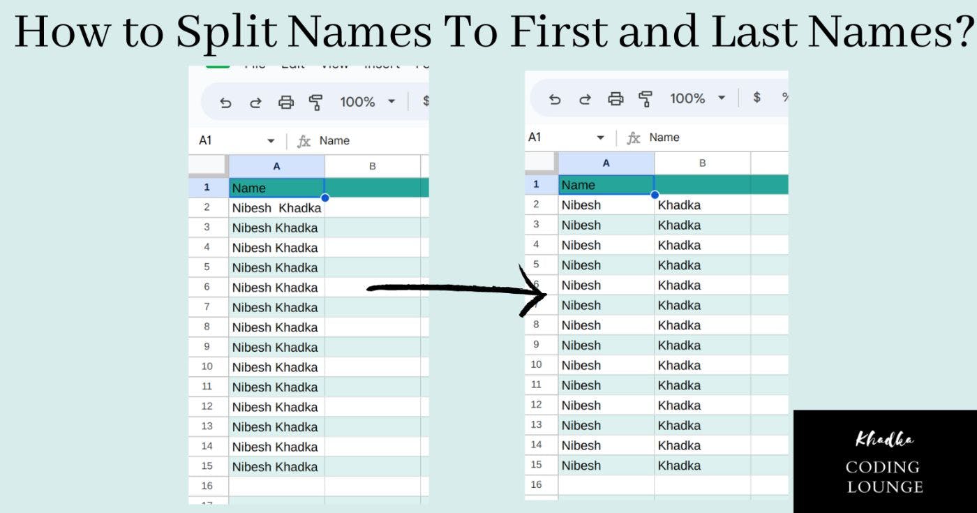 Используйте этот скрипт для разделения имени и фамилии в Google Sheets