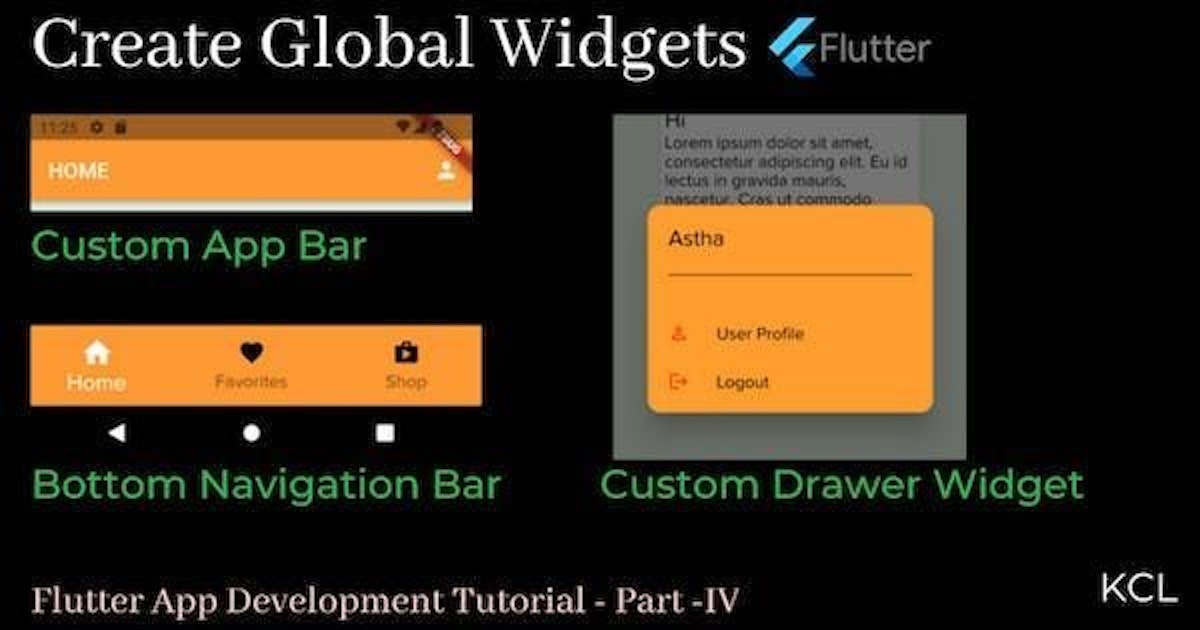 featured image - Creating Custom Widgets in Flutter: App Bar, Drawer, and Bottom Navigation Bar