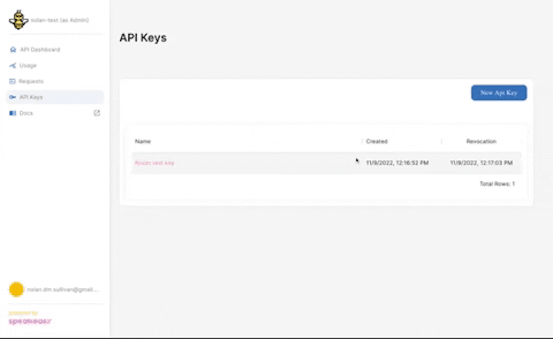 Key Management in the Speakeasy API Portal