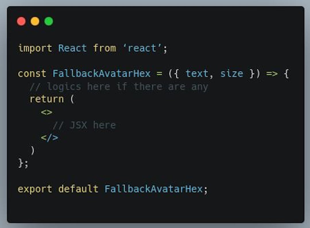 FallbackAvatarHex component in src/FallbackAvatarHex.js