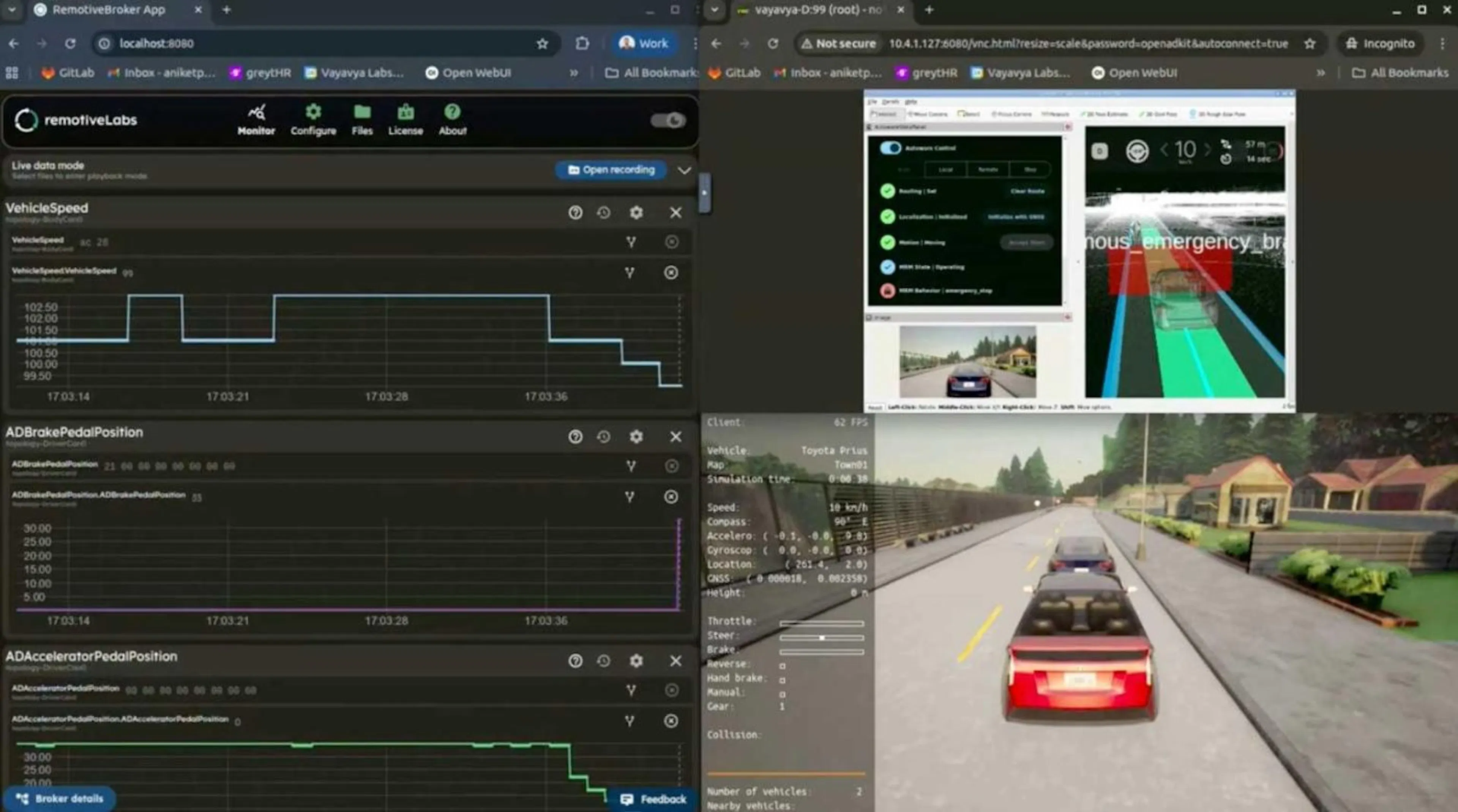 Vehicle Stack AD stack → vehicle network → simulator → feedback. In a standardized ...