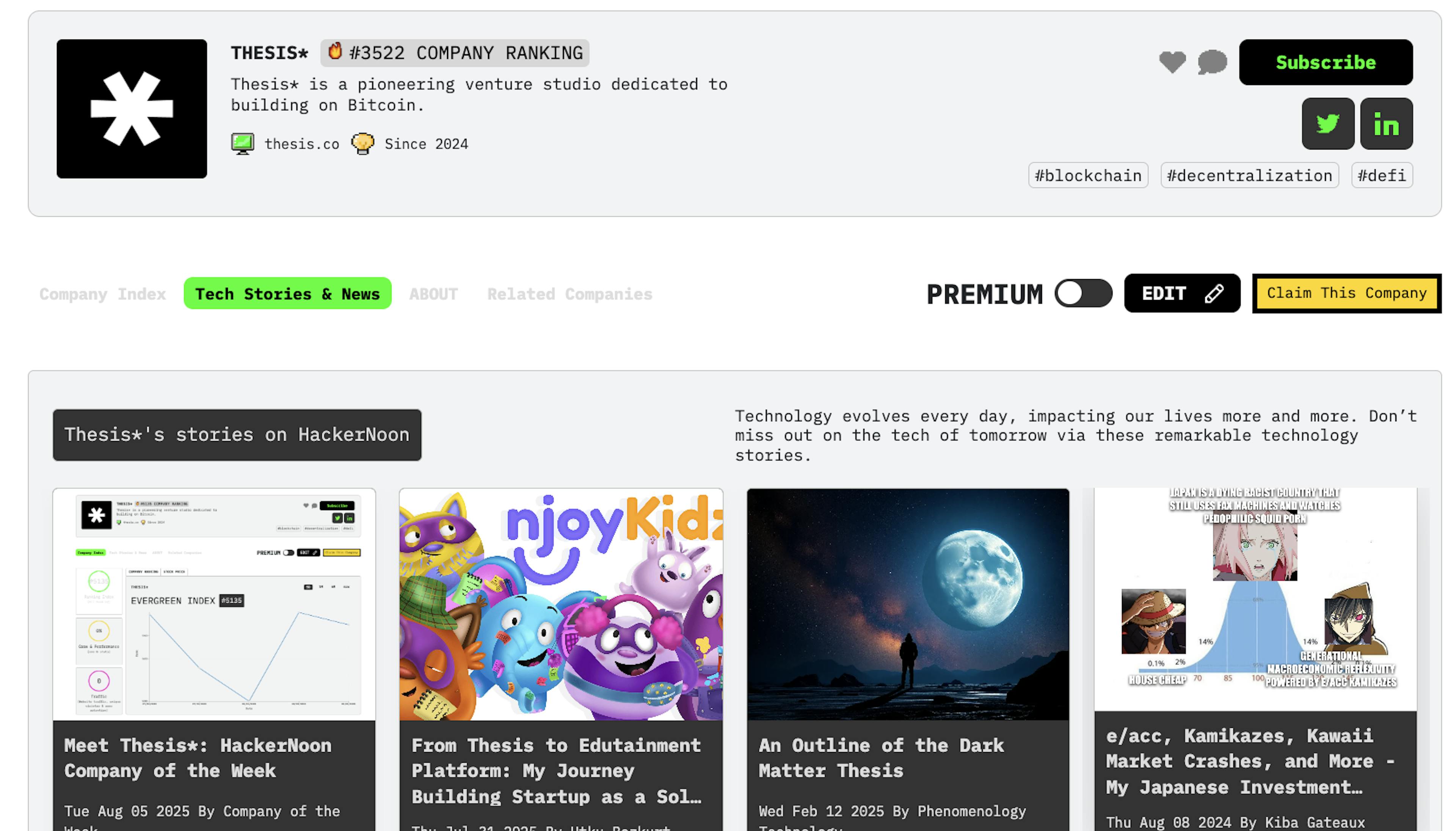 featured image - Meet Thesis*: HackerNoon Company of the Week