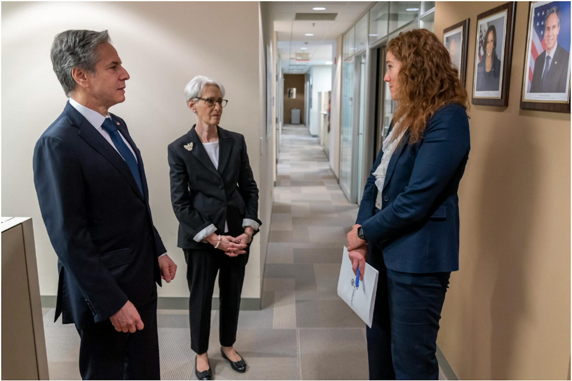 Figure 2. Secretary Blinken and Deputy Secretary Sherman Visit the new Cyberspace and Digital Policy Bureau at the U.S. Department of State in Washington, D.C., on April 4, 2022. (U.S. Department of State photo.)