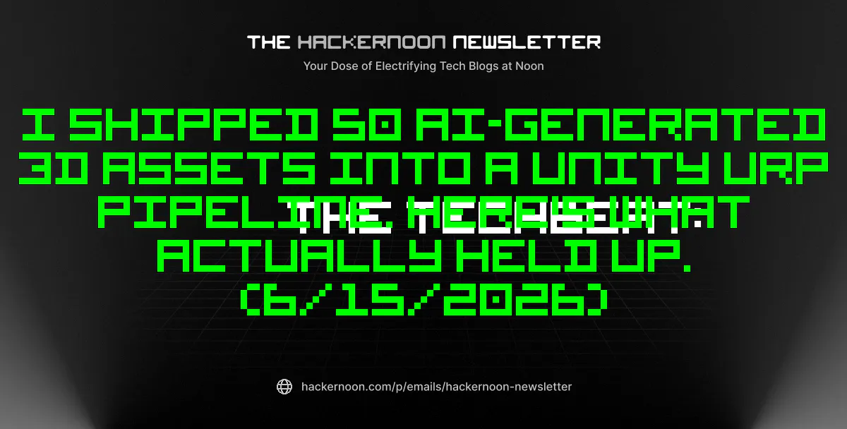 The TechBeat: I Shipped 50 AI-Generated 3D Assets Into a Unity URP Pipeline. Here's What Actually Held Up. (6/15/2026)