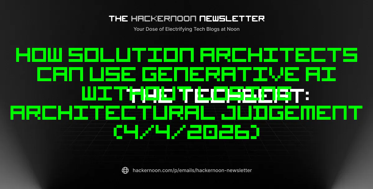 featured image - The TechBeat: How Solution Architects Can Use Generative AI Without Losing Architectural Judgement (4/4/2026)